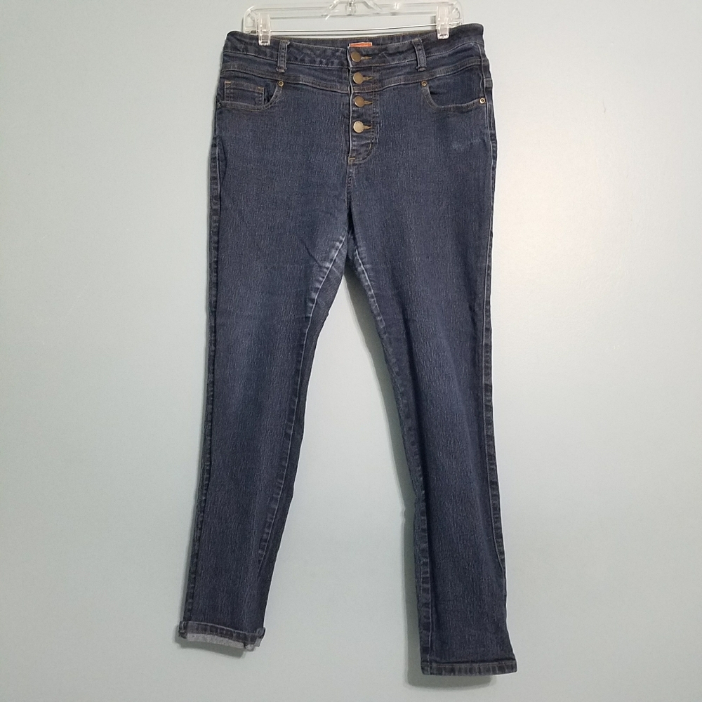 Modcloth Karaoke Seamstress Buttoned Skinny Jeans